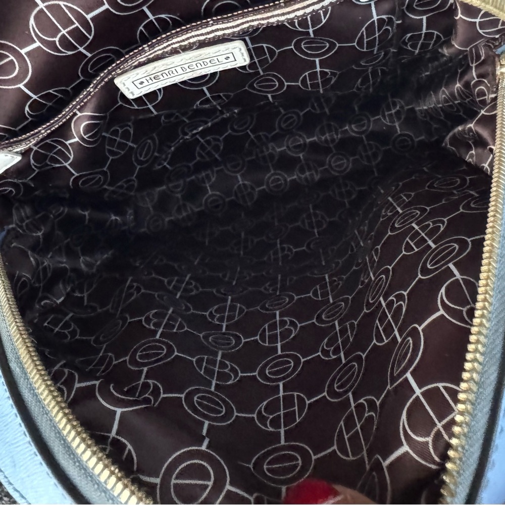 Henri Bendel Blue Saffiano Leather Backpack Gold Hardware - Picture 14 of 14